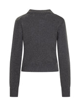 Cardigan Ami Paris Grigio con Bottoni e Logo - Abbigliamento Donna | Lidia Shopping