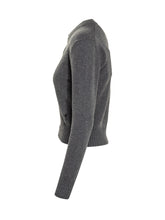 Cardigan Ami Paris Grigio con Bottoni e Logo - Abbigliamento Donna | Lidia Shopping