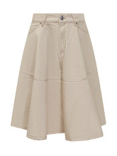 Ami Alexandre Mattiussi Gonna in Denim Beige a Ruota - Abbigliamento Donna | Lidia Shopping