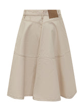 Ami Alexandre Mattiussi Gonna in Denim Beige a Ruota - Abbigliamento Donna | Lidia Shopping