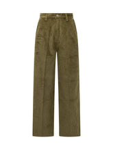 AMI Paris Green Corduroy Wide Leg Pants - Ami Alexandre Mattiussi | Lidia Shopping