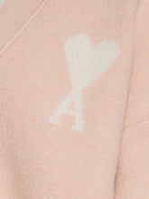 Ami Paris Pink Cardigan with Contrast Logo - Ami Alexandre Mattiussi | Lidia Shopping