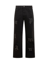 Palm Angels Jeans With Gothic Logo Embroidery - Collezione Happy Birthday | Lidia Shopping