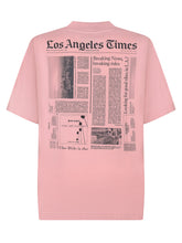 Palm Angels T-shirt rosa Los Angeles Times - Abbigliamento Donna | Lidia Shopping