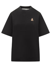 Palm Angels T-shirt Nera con Orsetto Ricamato - Abbigliamento Donna | Lidia Shopping