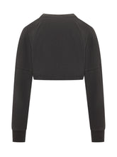 Palm Angels Black Cropped Sweatshirt with Pink Logo - Collezione Happy Birthday | Lidia Shopping