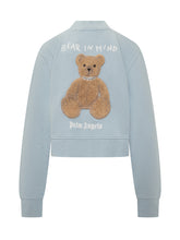 Palm Angels Felpa Azzurra con Orsetto Ricamato - Abbigliamento Donna | Lidia Shopping
