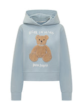 Palm Angels Light Blue Hoodie with Embroidered Teddy - Collezione Happy Birthday | Lidia Shopping