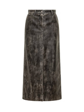 Palm Angels Gonna Midi in Eco Pelle Effetto Vintage - Abbigliamento Donna | Lidia Shopping