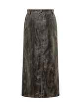 Palm Angels Gonna Midi in Eco Pelle Effetto Vintage - Abbigliamento Donna | Lidia Shopping