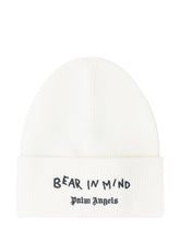 Palm Angels White Bear In Mind Beanie - Collezione Happy Birthday | Lidia Shopping