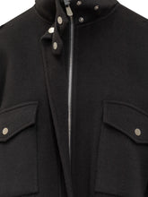 Pinko Crostino Black Wool Caban - Collezione Happy Birthday | Lidia Shopping