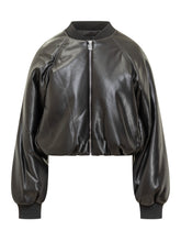 Pinko Brodo Black Faux Leather Bomber Jacket - Collezione Happy Birthday | Lidia Shopping