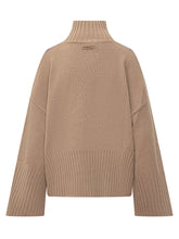 Pinko Barbados Beige Turtleneck Sweater with Purple Stripe - Collezione Happy Birthday | Lidia Shopping