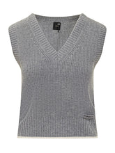 Pinko Grey Knitted V-Neck Vest - Collezione Happy Birthday | Lidia Shopping
