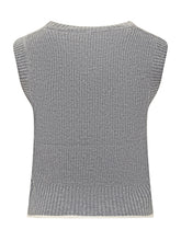 Pinko Grey Knitted V-Neck Vest - Collezione Happy Birthday | Lidia Shopping