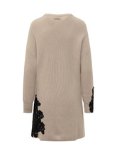 Abito Maglia Beige Con Pizzo Nero Pinko - Abbigliamento Donna | Lidia Shopping