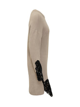 Abito Maglia Beige Con Pizzo Nero Pinko - Abbigliamento Donna | Lidia Shopping