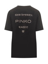 Pinko Women's Black T-Shirt with Rhinestone Logo - Collezione Happy Birthday | Lidia Shopping