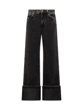 Pinko Black Wide-Leg Jeans with Cuff - Collezione Happy Birthday | Lidia Shopping