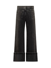 Pinko Black Wide-Leg Jeans with Cuff - Collezione Happy Birthday | Lidia Shopping