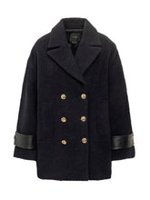 Pinko Canederli Double-Breasted Coat with Leather Details - Collezione Happy Birthday | Lidia Shopping