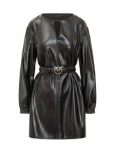 Pinko Short Faux Leather Dress with Logo Belt - Collezione Happy Birthday | Lidia Shopping