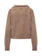 Pinko Maglione Marrone con Colletto e Strass - Abbigliamento Donna | Lidia Shopping