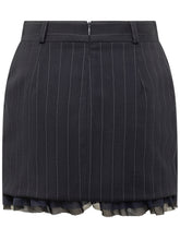 Pinko Minigonna Gessata con Orlo in Tulle - Abbigliamento Donna | Lidia Shopping