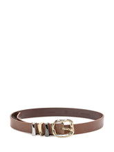 PINKO - Cintura Pinko in Pelle con Fibbia Metallica - Marrone | Lidia Shopping ® | Official Website