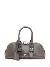 Pinko Brown Leather Bowling Baguette Bag - Collezione Happy Birthday | Lidia Shopping