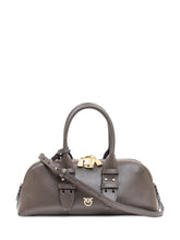 Pinko Brown Leather Bowling Baguette Bag - Collezione Happy Birthday | Lidia Shopping