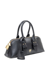Pinko Black Leather Bowling Baguette Bag - Collezione Happy Birthday | Lidia Shopping