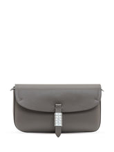 Pinko Saddle Flat in Pelle Grigia - Borse A Spalla Donna | Lidia Shopping