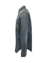 Versace Camicia in Denim con Bottoni Medusa - Abbigliamento Uomo | Lidia Shopping