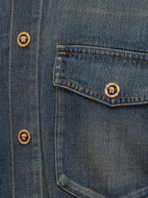 Versace Camicia in Denim con Bottoni Medusa - Abbigliamento Uomo | Lidia Shopping