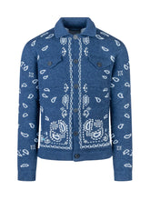 Alanui Blue Cardigan with Bandana Pattern - Alanui | Lidia Shopping
