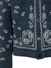 Alanui Cardigan Blu con Motivo Bandana - Abbigliamento Uomo | Lidia Shopping