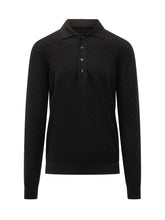 Paolo Pecora Black Knit Polo with Geometric Pattern - Collezione Happy Birthday | Lidia Shopping