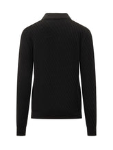Paolo Pecora Black Knit Polo with Geometric Pattern - Collezione Happy Birthday | Lidia Shopping