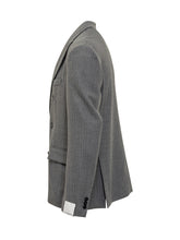 Paolo Pecora Grey Pinstripe Double-Breasted Blazer - Collezione Happy Birthday | Lidia Shopping
