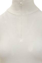 Courrèges white turtleneck with zip - Collezione Happy Birthday | Lidia Shopping