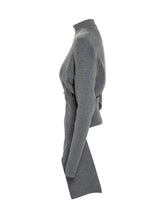 Asymmetric Grey Sweater with Pin Detail by Lanvin - Collezione Happy Birthday | Lidia Shopping
