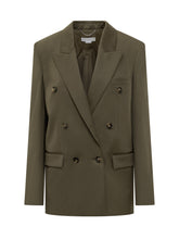 Stella McCartney Blazer Doppiopetto Verde Oliva - Abbigliamento Donna | Lidia Shopping