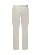 Zegna Pantaloni Cinque Tasche in Cotone Avorio - Abbigliamento Uomo | Lidia Shopping