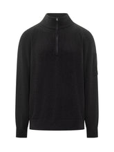 Maglione C.P. Company nero con zip e tasca lente - Abbigliamento Uomo | Lidia Shopping