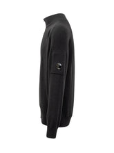 Maglione C.P. Company nero con zip e tasca lente - Abbigliamento Uomo | Lidia Shopping