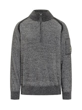 Maglione C.P. Company grigio con zip e tasca lente - Abbigliamento Uomo | Lidia Shopping