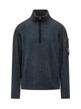 C.P. Company Maglia a Coste con Mezza Zip e Tasca Lente - Abbigliamento Uomo | Lidia Shopping