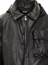 C.P. Company Leather Jacket with Goggle Hood - C P Company | Lidia Shopping